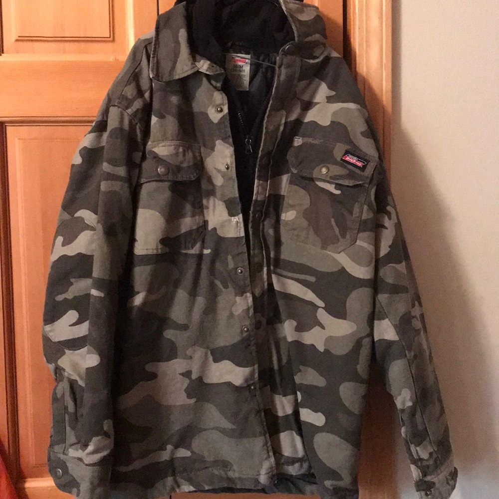 Denim  lined camouflage jacket